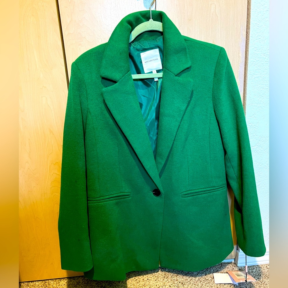 Avec les filles blazer green medium m nwt